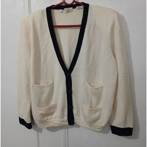 Vintage valentino womens medium sweater cashmere 80's 90's ivory cream ITALIAN